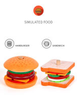 Juguetes Educativos De Madera Para Niños Juego De Cocina Pretendida Sándwich De Hamburguesa Simulación Juego De Alineación Montessori - details 1