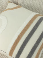 Funda De Cojín De Lona Bordada 1pc Estilo De Pasarela Círculo Suave Y Estilizado Para Decoración De Hogar - details 1