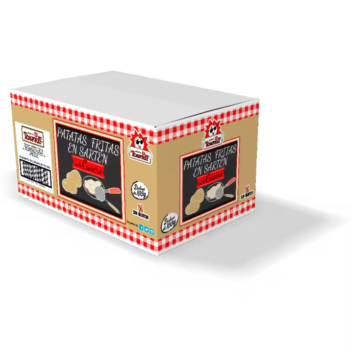 Tosfrit Aperitivos Patatas Fritas Artesanas de Corte Liso Al Punto de Sal - Caja con 10 Cartuchos de Papel x200g - 1