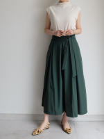 Falda Midi A-Line Elegante De Cintura Alta Para Mujer REALEFT Con Bolsillos Estilo Coreano Casual Suelta Y Solidaria Con Cinturón - details 4