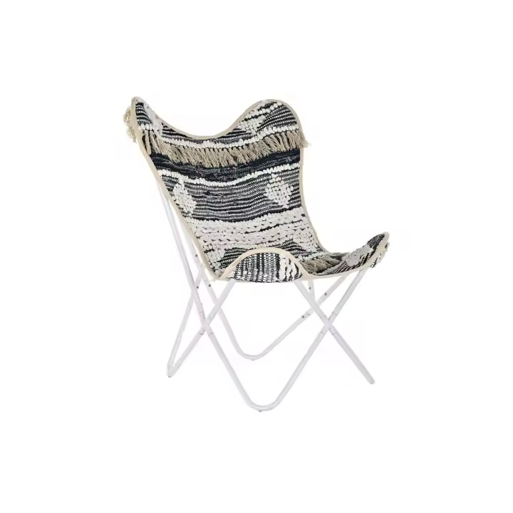 SILLON ALGODON HIERRO 74X65X90 MARIPOSA BLANCO FIJALO LD193910 - 1