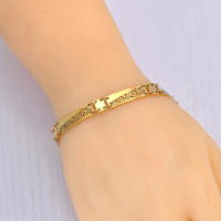 Pulsera De Cadena Geométrica Hueca Lokaer En Acero Inoxidable Plated 18K PVD Resistente Al Agua Joyería De Muñeca Estilizada Para Mujeres - details 4