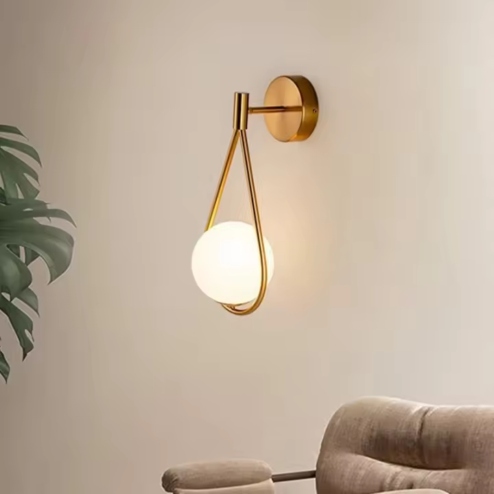 Ajustable Oro LED Luz de pared moderna industrial interior retro lámpara de pared elegante metal Globe Vidrio Sombra lámpara de pared Sala de estar pasillo E27 (sin bombilla) - 1