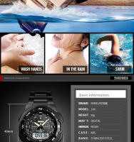 Reloj Deportivo De Moda SKMEI Para Hombres Cuarzo Digital Resistente Al Agua Con Contador Regresivo Y LED Reloj Masculino De Pulsera Acero Inoxidable - details 9