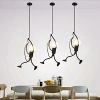 Lámpara Colgante LED Vintage De Hierro Pequeño Hombre Para Decoración De Hogar Dormitorio Infantil Mesa De Comedor Estilo Moderno E27 - details 11