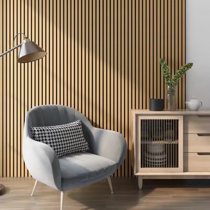 Set de 12x paneles de pared Vang acústico en MDF y fieltro 120 x 60 x 2 cm (8,64 m²) - Roble oscuro [NEU.HOLZ] - 1