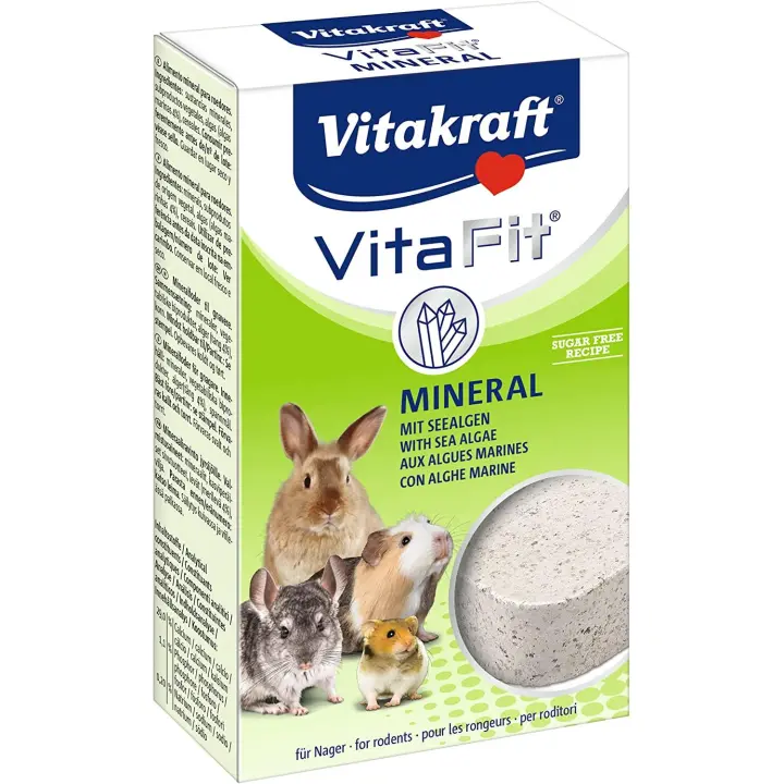 Vitakraft Piedra Mineral Roedores 168 Gr - Algas y Minerales - Sin Colorantes - Recomendado para Hogar de Roedores - 1