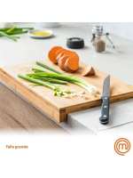 MAXHOME-MasterChef Tabla de cortar de madera, tabla de cocina de bambú, para carne, jamón, pan, queso, con ranura y borde para jugo, natural - details 5