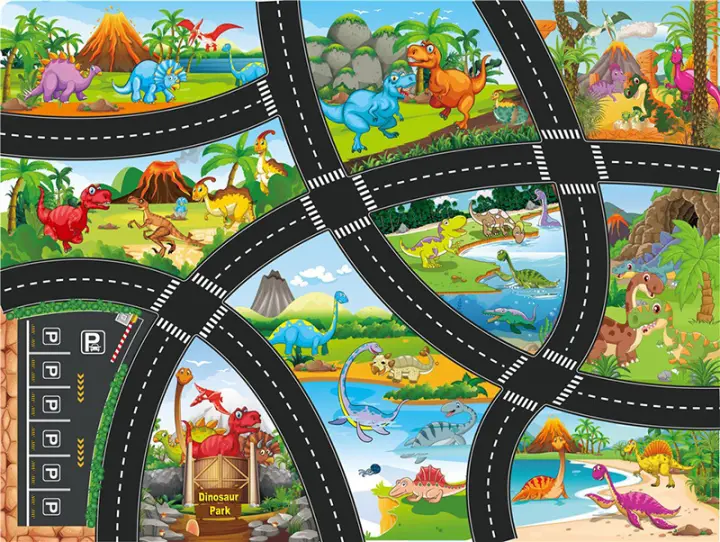 Mapa De Carretera Grande Para Juegos DIY Con Señales De Tráfico Y Estacionamiento Juego De Matriz De Juego Para Niños Regalos De Juguetes Para Bebés Alfombra De Escalada - 1