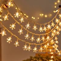 Guirnalda De LED Para Navidad 1M-30M Estrellas Y Copos De Nieve Luces De Hadas Adornos Para Decoración De Árbol De Navidad Y Fiestas En Casa - details 5