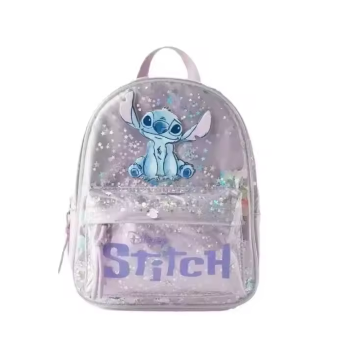 Nueva Mochila De Escuela Disney Con Diseño De Stitch Y Sequinias Para Niños Y Niñas Estilo Moda Y Versátil Para Jardín De Infantes - 1