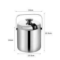 Cubeta De Hielo Con Pinzas Y Portabotellas Doble 1.3L Acero Inoxidable Para Fiestas En Casa Y Bar Chiller Porta Cerveza Y Champán Con Asa - details 4