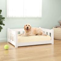 vidaXL Cama para perros 75,5x55,5x28 cm sofá para perros Color Natural,  Blanco, y mas - details 1