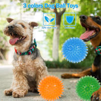Juguetes Para Perros Pequeños Y Medianos 3Pcs Bola Masticable De Espina Suave TPR Con Sonido Squeaky Flotante Para Piscina Juguete Para Arrojar Y Buscar - details 1