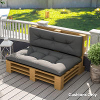 Outsunny Conjunto de 2 Cojines para Palets con Tela Resistente Impermeable Anti-UV Cojines Exterior para Jardín Terraza Interior Asiento 120x77 cm Respaldo 120x40 cm Beige - details 7