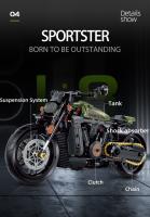 Bloques De Construcción Técnicos Clásicos Para Motocicleta Juguete De Montaje De Motocicleta Duke Harleys Locomotora Carril Racer Para Niños Regalo - details 4