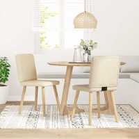 vidaXL Sillas de comedor 2 uds tela en color Gris nube/Crema/Lino y más | cómodas modernas ergonómicas para comedor cocina salón hogar - details 1