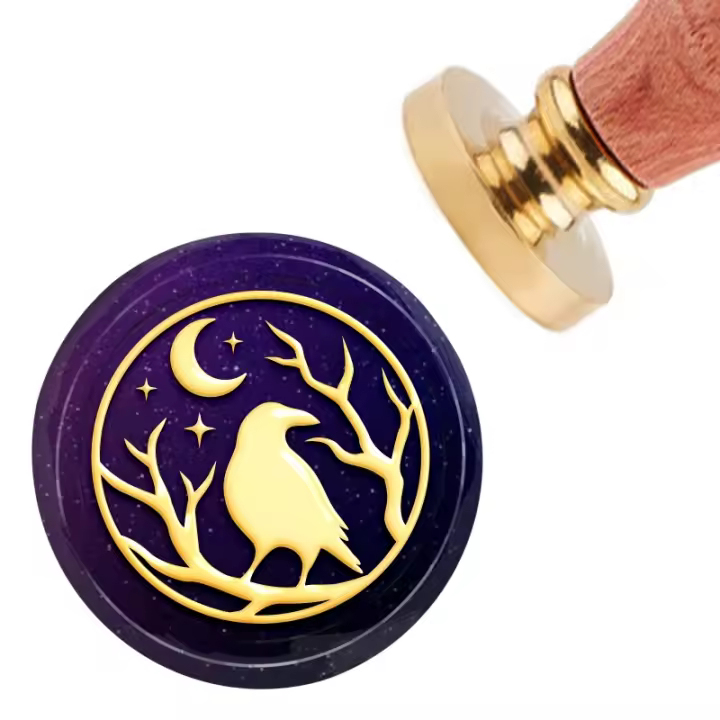 1pc Sellador De Cera Con Diseño De Hoja De Ginkgo Retro Sellador De Madera Con Mango De Latón Removible Para Sobres 25mm - 1