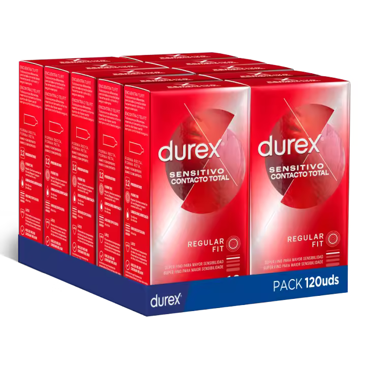 Durex - Preservativos Sensitivo Contacto Total para Mayor Sensación Pack 120 condones para un sexo seguro - 1