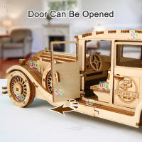 Puzzle 3D De Madera Ury Coche Retro Vintage Modelo De Vehículo Clásico Nostálgico De Películas DIY Decoración Regalo Para Niños Y Adultos - details 4
