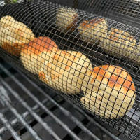 Cesta De Barbacoa Redonda De Acero Inoxidable Con Red De Alambre Cilíndrica Portátil Para Camping Al Aire Libre Asador Grill - details 5