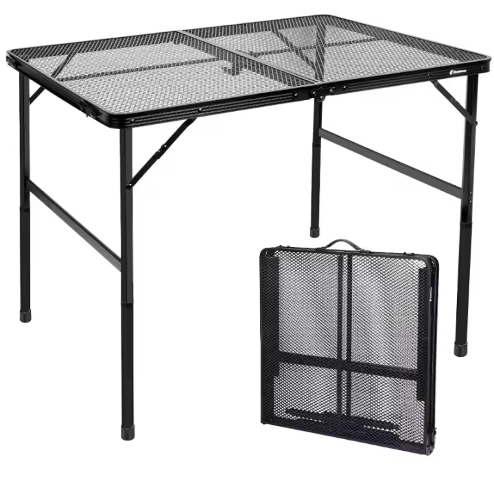 Mesa de malla plegable para exteriores, mesa y sillas de picnic portátiles para acampar, equipo fácil de almacenar, mesa pequeña de aleación de aluminio - 1