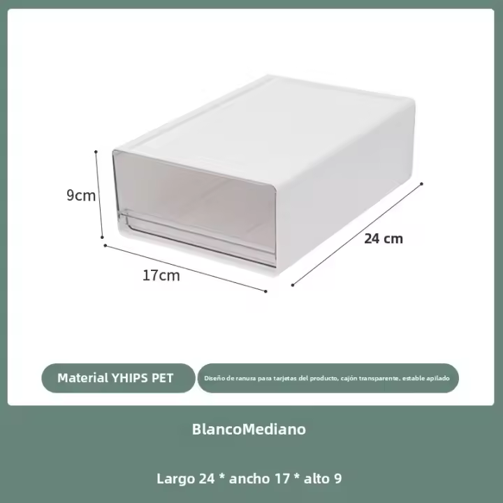 Caja De Almacenamiento Para Escritorio Con Cajones Plegables Plásticos Ecológicos Organizador De Joyería Y Maquillaje a Prueba De Polvo Con Ventana Transparente - 1