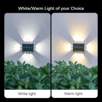 Lámpara Solar Exterior 10LED Impermeable De Cuatro Hojas De Cloaca Control De Luz Para Valla Jardín Calle Balcón 2 Pack - details 4