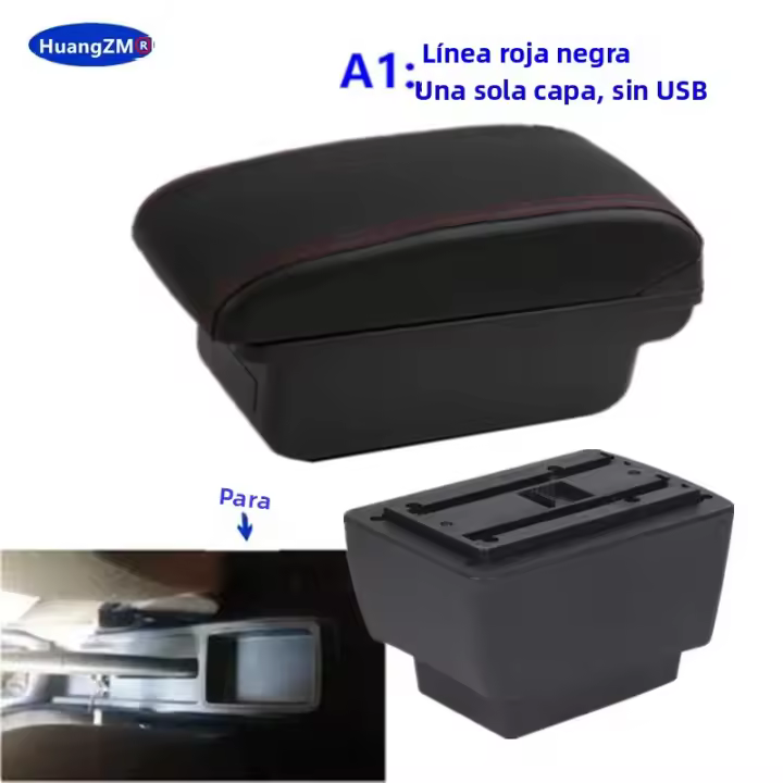 Soporte Central Para Coche Skoda Fabia 3 III 2015-2024 Caja De Almacenamiento Interior Accesorios De Coche Material De Cuero Y Plástico - 1