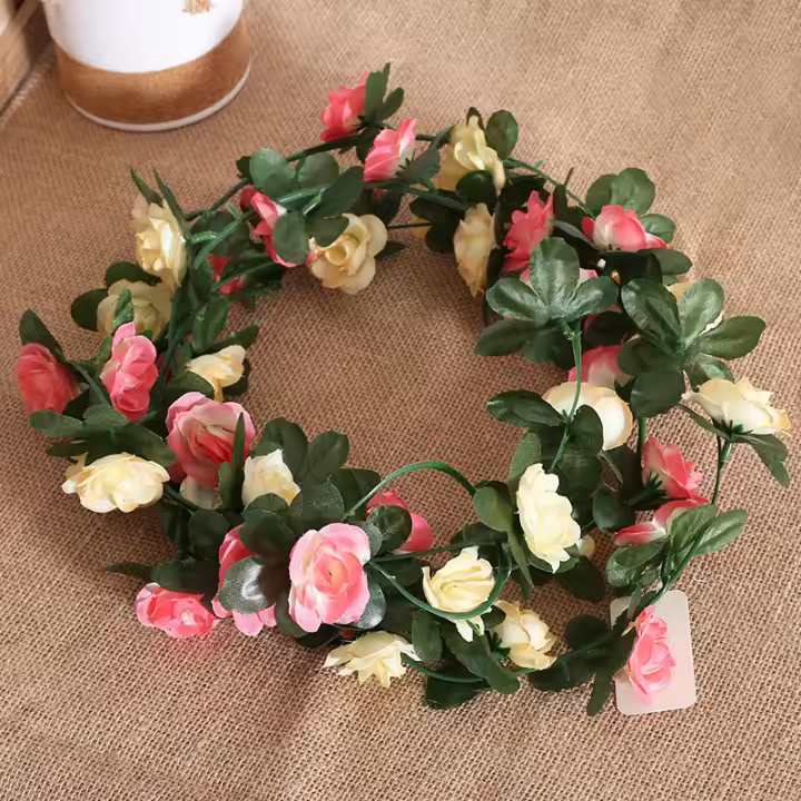 Vine De Rosas Artificiales De Seda 250CM Para Decoración De Hogar Y Jardín Centros De Mesa De Comida Decoración De Navidad Y Fiesta De Primavera Y Otoño - 1