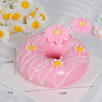 4PCS Floral Donut Modelo De Pastel Artificial Para Decoración De Bodas Y Fiestas Profesional Simulación De Comida Decorativa PVC Tamaño 2.95 Cm - details 8