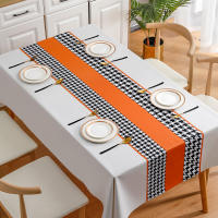 Qianniao Teléfono De Mesa Cuadrado De Piel Con Patrón De Cuadrícula Impermeable Y Resistente Al Aceite PVC Sencillo Para Mesa De Café Y Comedor - details 17