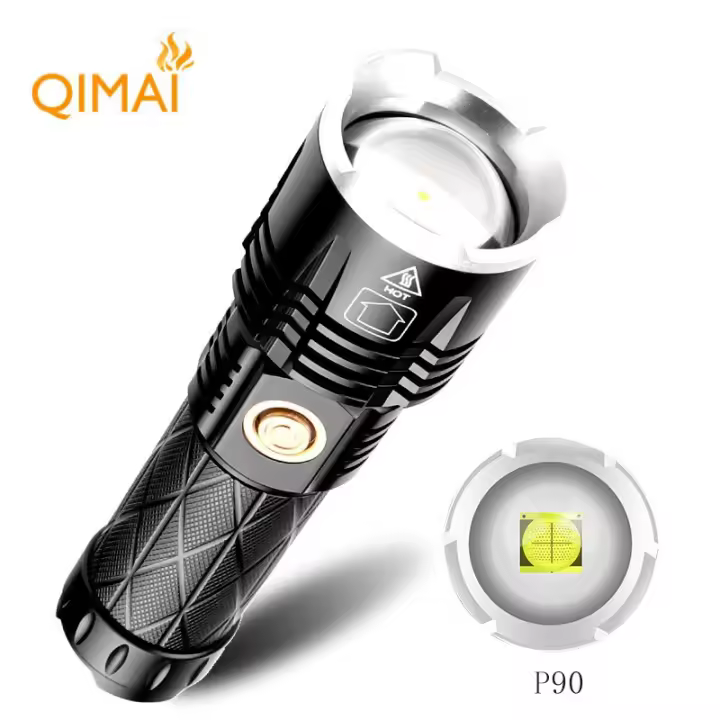 Nueva linterna XHP90 de luz potente, de aleación de aluminio, con zoom telescópico, carga USB, linterna multifuncional para exteriores - 1
