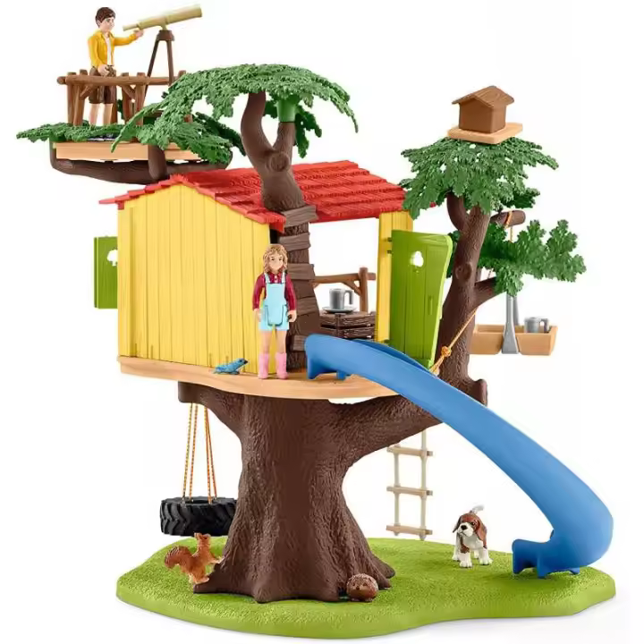 Schleich Casa Árbol de Aventuras con Figuras y Animales - Set de Juego de Granja - 1