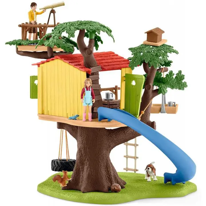 Schleich Casa Árbol de Aventuras con Figuras y Animales - Set de Juego de Granja - 1
