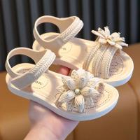 Sandalias De Tobillo Abierto Para Niñas Con Decoración De Flor En Color Sólido Transpirables Y Ligeras Para Uso Interior Exterior Playa - details 4