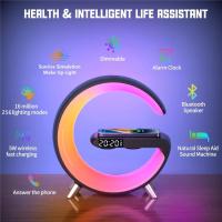Lámpara De Escritorio Inteligente Big G Light Con Cargador Inalámbrico Y Altavoz Bluetooth Diversión De Color Ambiental Luz Nocturna - details 0