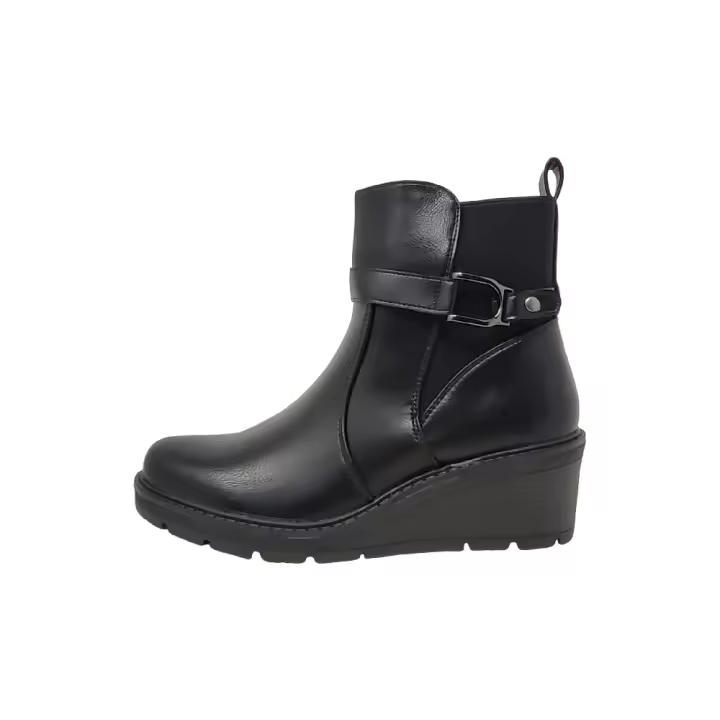 Eva Zorteon - Botines de polipiel con cuñita con cremallera. Marca SUPER MODE. - 1
