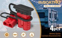 Kit De Conectores Rápidos Para Batería 4PCS 50Amp 6 a 12 GaUGE Cable De Batería Conector De Cable De 12 a 36V Material De Cobre Plata - details 0
