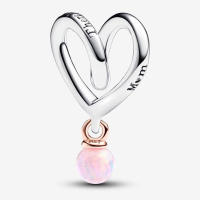 Pandora Charm de Colgante en Plata de Lei Corazón envuelve en dos tonos 783242C01,Incluye Caja Original - details 0