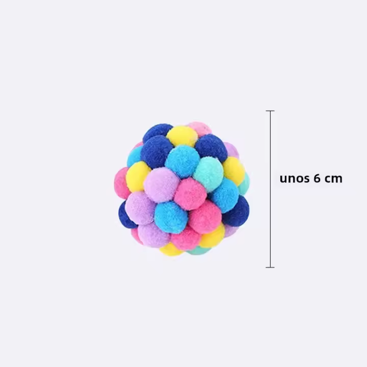Juguete Para Gatos Pelota De Terciopelo Con Campana Juguete Elástico De Colores Para Divertir a Los Gatos Material De Lana - 1