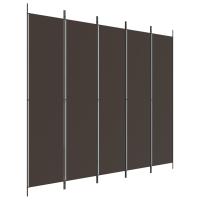 Biombo divisor de 5 paneles de tela marrón 250x220 cmDecoración interior o sala de estar - details 1