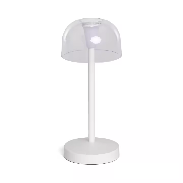Ledkia Lámpara de Mesa LED Portátil para Exterior Metal con Batería Recargable Lendora Blanco - 1