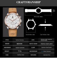 Reloj Deportivo De Moda BENYAR 2024 Para Hombres Multifuncional Impermeable Con Cuero Premium Calendario Y Luz Nocturna - details 1