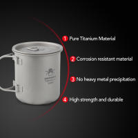 Taza De Titanio 420ml Con Manijas Plegables Para Camping Pesca Senderismo. Vaso Ligero De Agua Para Mochilas - details 8