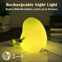 Luz Nocturna De Silicona Mango Con Función De Timer Recargable Por Tipo-C Luz Suave Protección Ocular Regalo De Vacaciones O Cumpleaños Para Niños Y Adultos - details 6