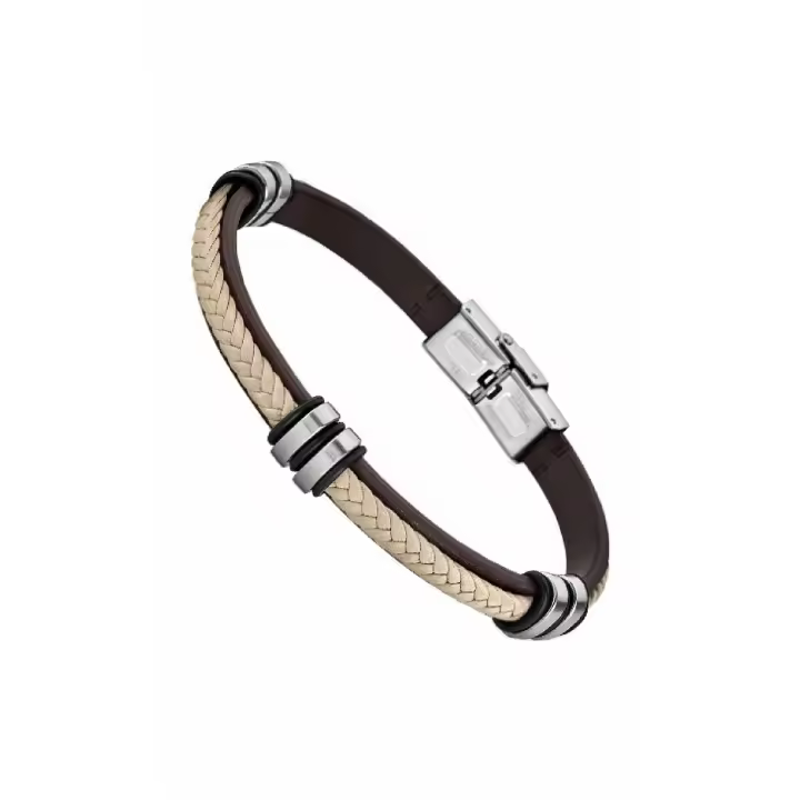 Pulsera Hombre Acero Inoxidable y Piel Marrón/Beige LS1829-2/6 - 1