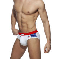 Bragas De Natación Para Hombre Briefs De Playa Deporte Acuático Estilo Sexy Con Palabras De La Bandera Y Copa Word Cup Material Poliéster Y Spandex - details 4