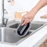 Limpieza Eco-amigable Con Esponja Nano De Acero Inoxidable Herramienta De Limpieza Para Cocina Con Manija Para Eliminar Manchas En Sartenes - details 0