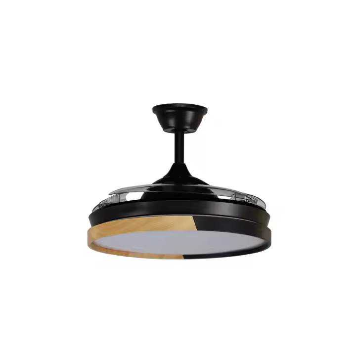 VENTILADOR DC EMPERADOR 72W NEGRO/HAYA 3ASPAS DESPLEGABLES 106D 7200LM 3000-4000-6000K REMOTO+ MEMORIA+ TEMPORIZADOR - 1